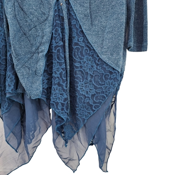 Pretty Angel Women's Assymetric Applique Linen Blend Tunic Fairycore Top - M - Picture 5 of 8